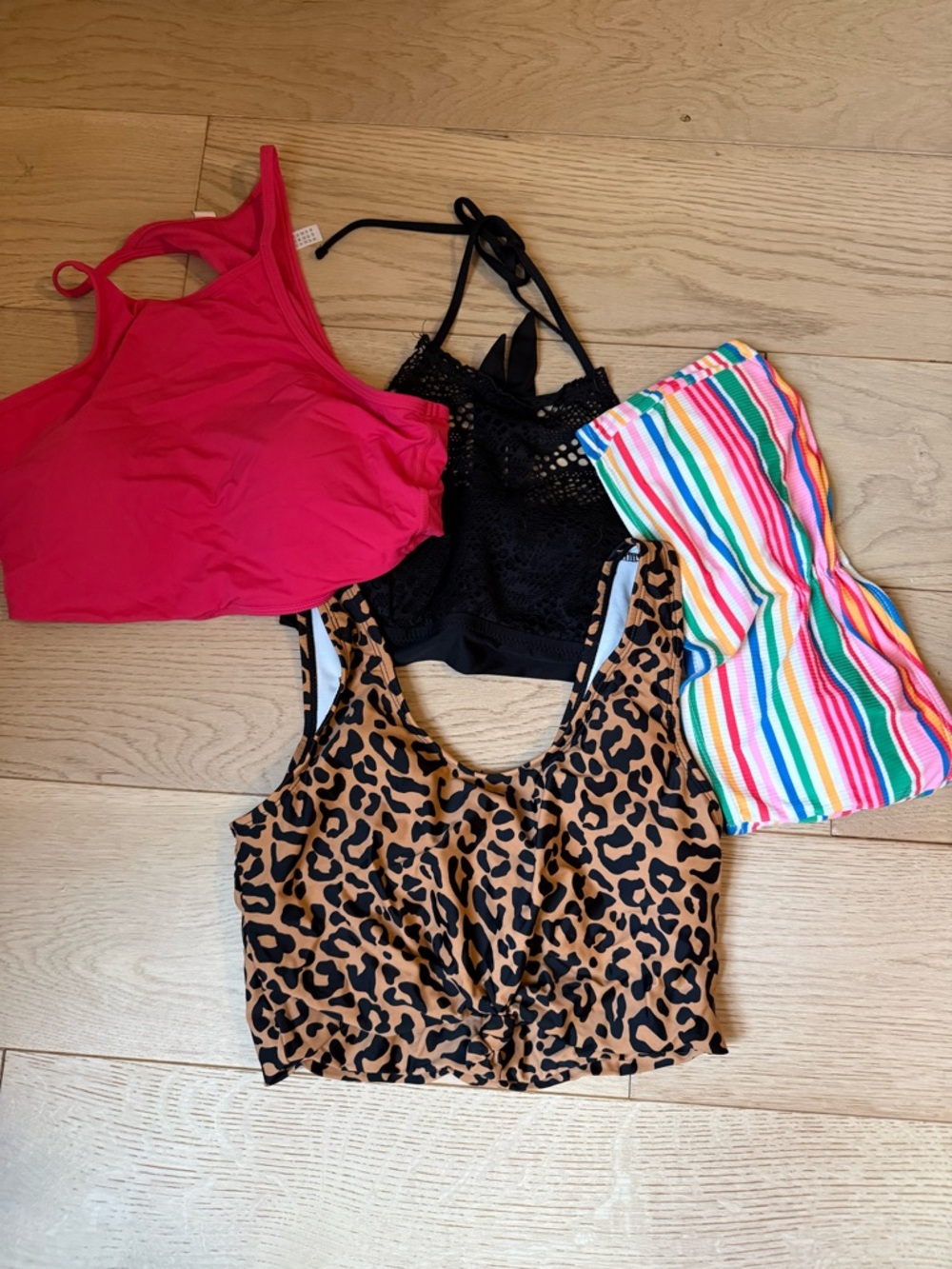 Multiple bathing suit tops size medium